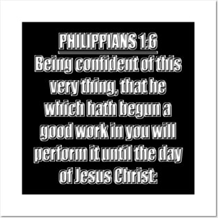 Philippians 1:6 King James Version (KJV) Bible Verse Typography Posters and Art